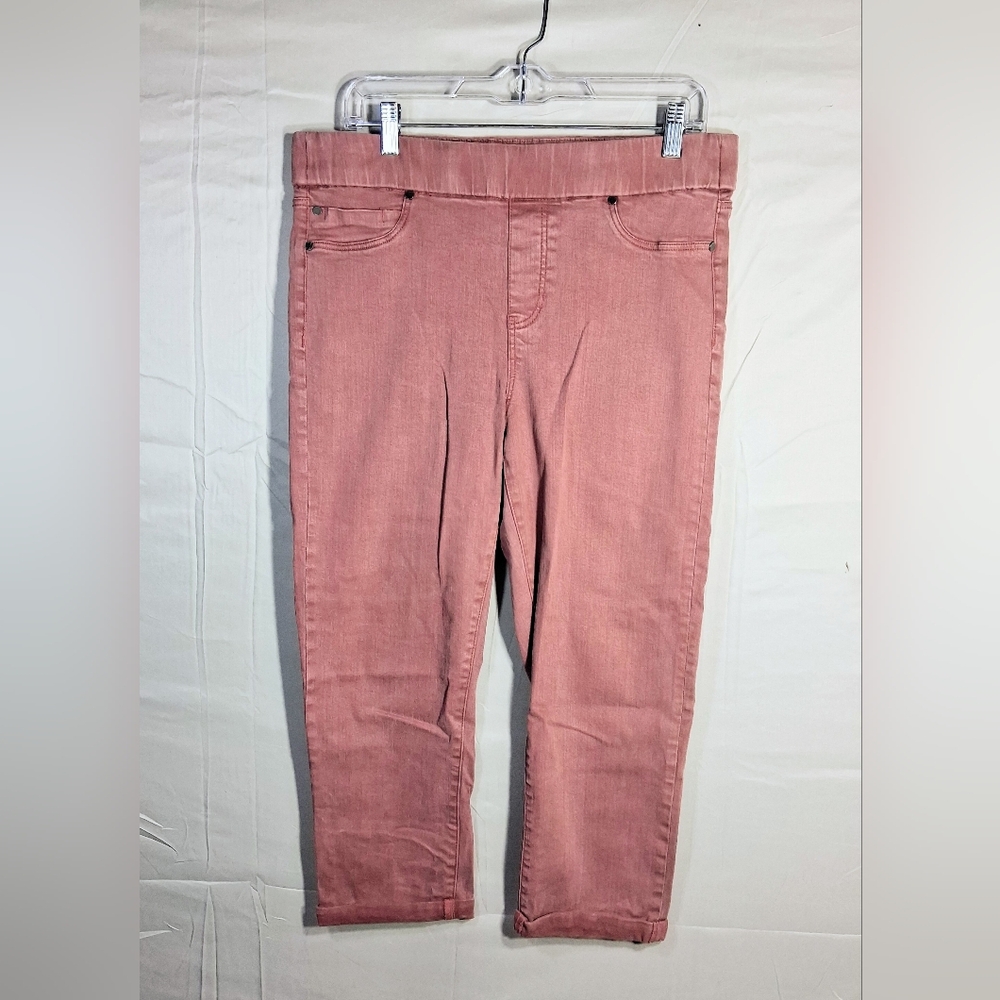 Liverpool Women's 34"x 21" Capri Coral/Roan Crop Elastic Mid-rise Pants